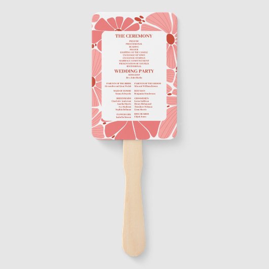 フォトグルーヴィモダンピンクデイジー結婚ズ ハンドファン (裏面)