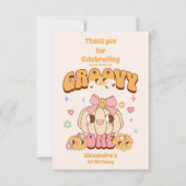 フォトグルーヴィワンボホデイジー1歳の誕生日パーティー サンキューカード (正面)