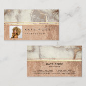 フォトグレイストライプバラ大理石メイクアップアーティストルクス 名刺 (正面/裏面)