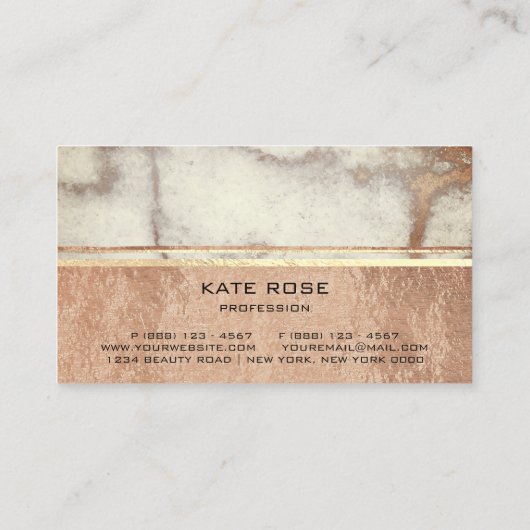 フォトグレイストライプバラ大理石メイクアップアーティストルクス 名刺 (裏面)