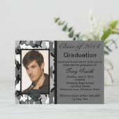 フォトグレイ迷彩柄卒業招待状 招待状 (スタンド正面)