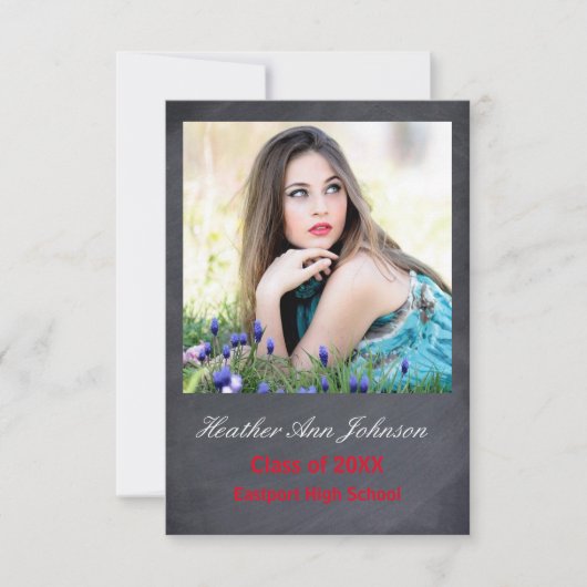 フォトグレー縦2枚- 3x5 Gradの発表 招待状 (正面)