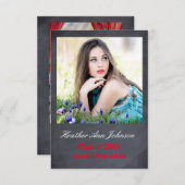 フォトグレー縦2枚- 3x5 Gradの発表 招待状 (正面/裏面)