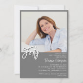 フォトグレー40歳の誕生日 招待状 (正面)