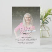 フォトグレー74th誕生日の招待状 招待状 (スタンド正面)