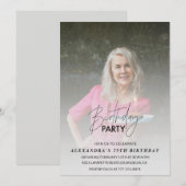 フォトグレー79歳の誕生日の招待状 招待状 (正面/裏面)