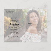 フォトグ数々のリーン卒業パーティー招待状 ポストカード (裏面)