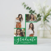 フォトグ数々のリーン卒業パーティー招待状 ポストカード (スタンド正面)