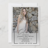 フォトグ祝レーグ&ブラック卒業 招待状 (正面)