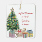 フォトグ素晴らしラマ初めてのクリスマスツリーとクリブ セラミックオーナメント (左)