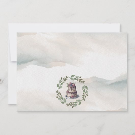 フォトケーキスマッシュ最初の誕生日パーティーの招待状 招待状 (裏面)