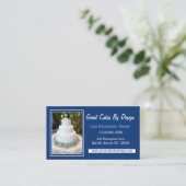 フォトケーキベーカー料理人のカテラーデコレーターブルー 名刺 (スタンド正面)