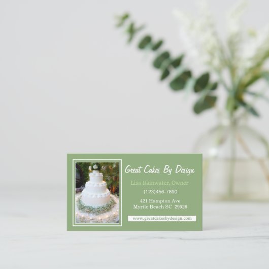 フォトケーキベーカー料理人のケーターデコレーター 名刺 (スタンド正面)