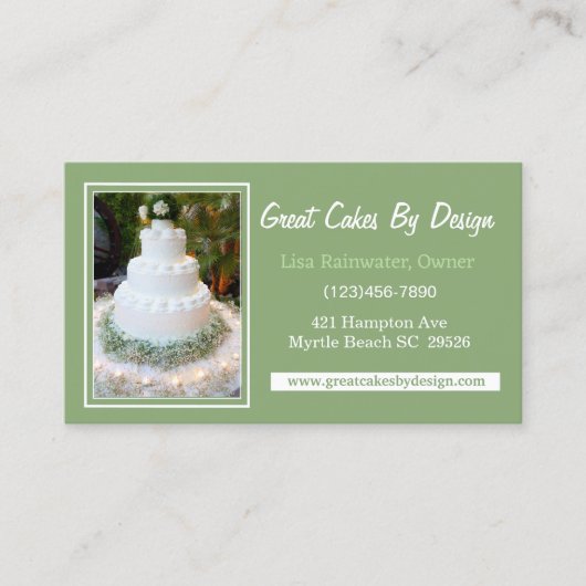 フォトケーキベーカー料理人のケーターデコレーター 名刺 (正面)