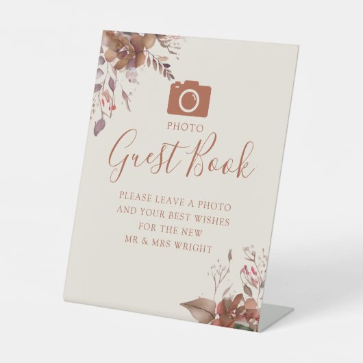 フォトゲストブックオータム秋の結婚式 台座サイン (正面)