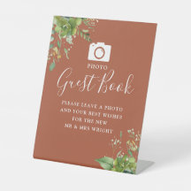 フォトゲストブックグリーンリーテラコッタ結婚ズ