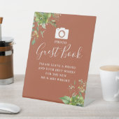 フォトゲストブックグリーンリーテラコッタ結婚ズ 台座サイン (インサイチュ)