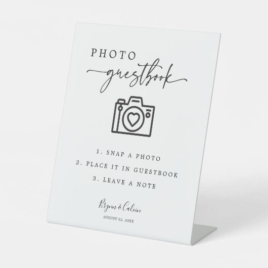 フォトゲストブックサインミニマルス結婚アクリルB613 台座サイン (正面)