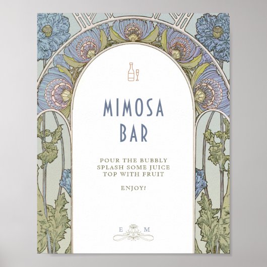 フォトゲストブックサインヴィンテージアールヌーボーバイミュシャ ポスター (正面)