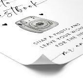 フォトゲストブックサイン |モダンミニマ結婚リスト ポスター (角)