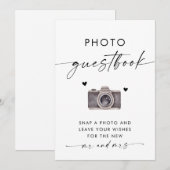 フォトゲストブックサイン |モダンミニマ結婚リスト 招待状 (正面/裏面)