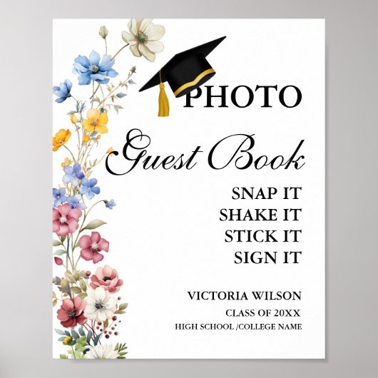 フォトゲストブックサイン、卒業写真ゲストブック ポスター (正面)