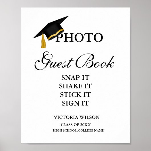 フォトゲストブックサイン、卒業写真ゲストブック ポスター (正面)