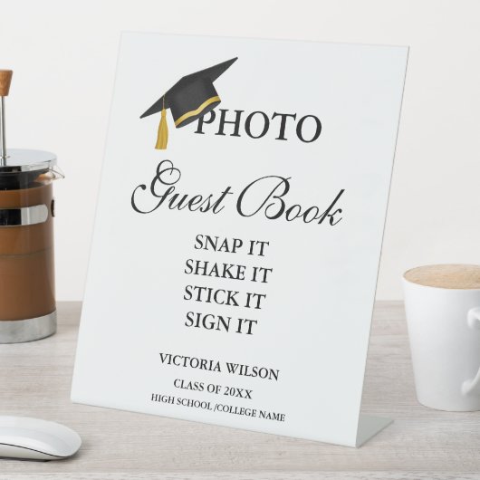 フォトゲストブックサイン、卒業写真ゲストブック 台座サイン (インサイチュ)