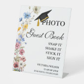 フォトゲストブックサイン、卒業写真ゲストブック 台座サイン (正面)