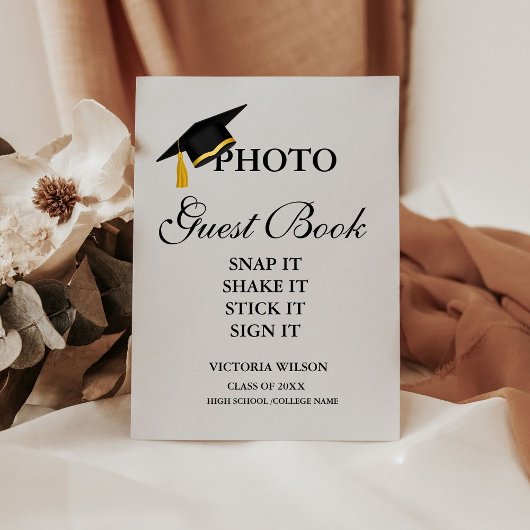 フォトゲストブックサイン、卒業写真ゲストブック 台座サイン