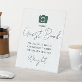 フォトゲストブックスクリプトエメラルドグリーン結婚ズ 台座サイン (インサイチュ)