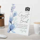フォトゲストブックダスティブルーフローラ結婚ズ 台座サイン (インサイチュ)