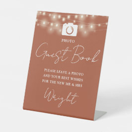 フォトゲストブックテラコッタストリングライツ結婚ズ 台座サイン