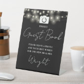 フォトゲストブックブラックライトとホワイトライト結婚ズ 台座サイン (インサイチュ)