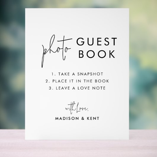 フォトゲストブックホワイト結婚ズ アクリルサイン (ニュートラル)