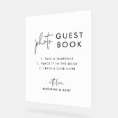 フォトゲストブックホワイト結婚ズ アクリルサイン (傾斜)