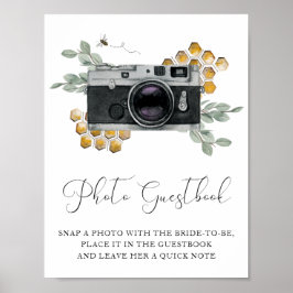 フォトゲストブックミツバチとユーカリ徴候 ポスター