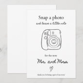 フォトゲストブックミニマル結婚リストのサイン 招待状 (正面/裏面)