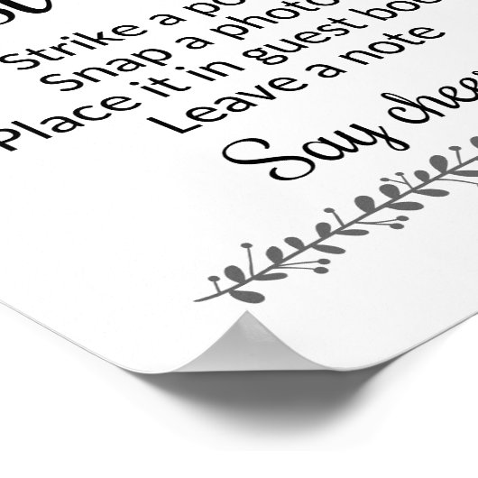 フォトゲストブック結婚のサイン – Rochester ポスター (角)