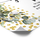 フォトゲストブック結婚のブライダルユーカリ金ゴールド ポスター (角)