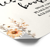 フォトゲストブック結婚のブライダル秋のワイルドフラワー ポスター (角)