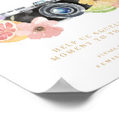 フォトゲストブック結婚柑橘類の水彩画カメラ ポスター (角)