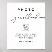 フォトゲストブック |モダンミニマ結婚リスト ポスター (正面)