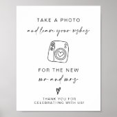 フォトゲストブック |モダンミニマ結婚リスト ポスター (正面)