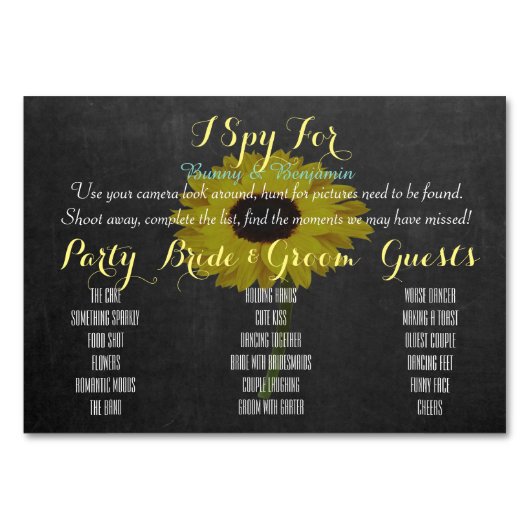 フォトゲ結婚ームの場所設定用テーブルゲームカード テーブルナンバー (正面)