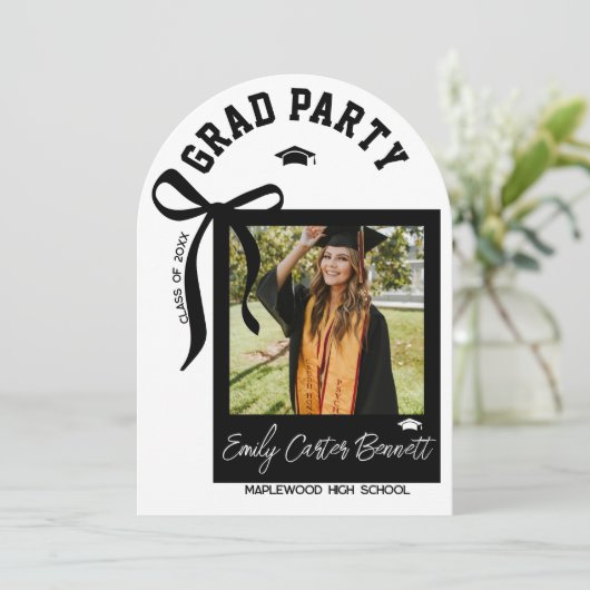 フォトコケエレガントットブラックボウ卒業 招待状 (スタンド正面)