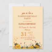 フォトコスメパーソナライズされたットカボチャパーティーキッズ 招待状 (裏面)