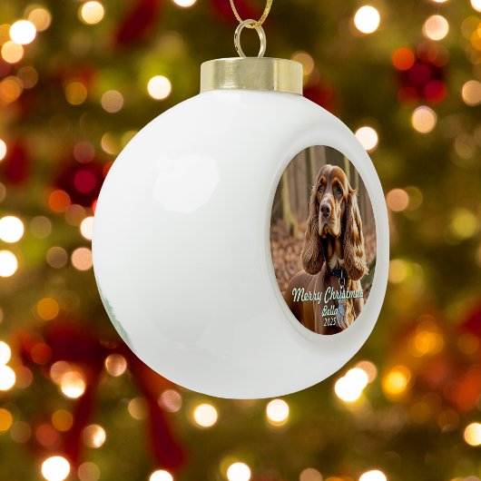 フォトコッカースパニエル犬KEEPSAKEパーソナライズ セラミックボールオーナメント