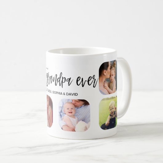 フォトコパーソナライズされたラージュ最高ののじいちゃん贈り物 コーヒーマグカップ (正面右)
