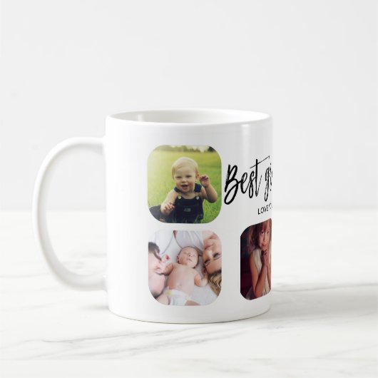 フォトコパーソナライズされたラージュ最高ののじいちゃん贈り物 コーヒーマグカップ (左)